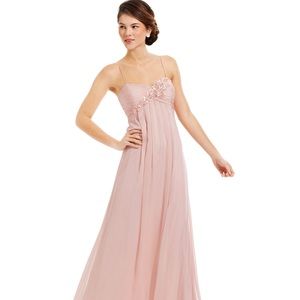 Adrianna Papell blush spaghetti strap dress